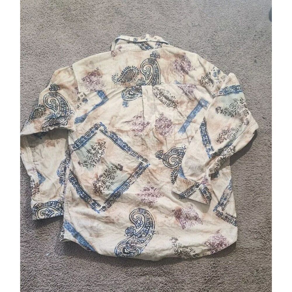 The Territory Ahead Multi/Paisley Corduroy Button Front Shirt Men's Large - Picture 6 of 14